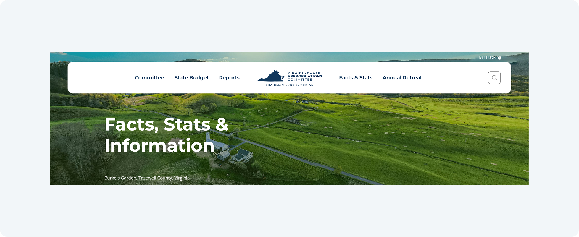 Screenshot of Virginia General Assembly website as seen on desktop.