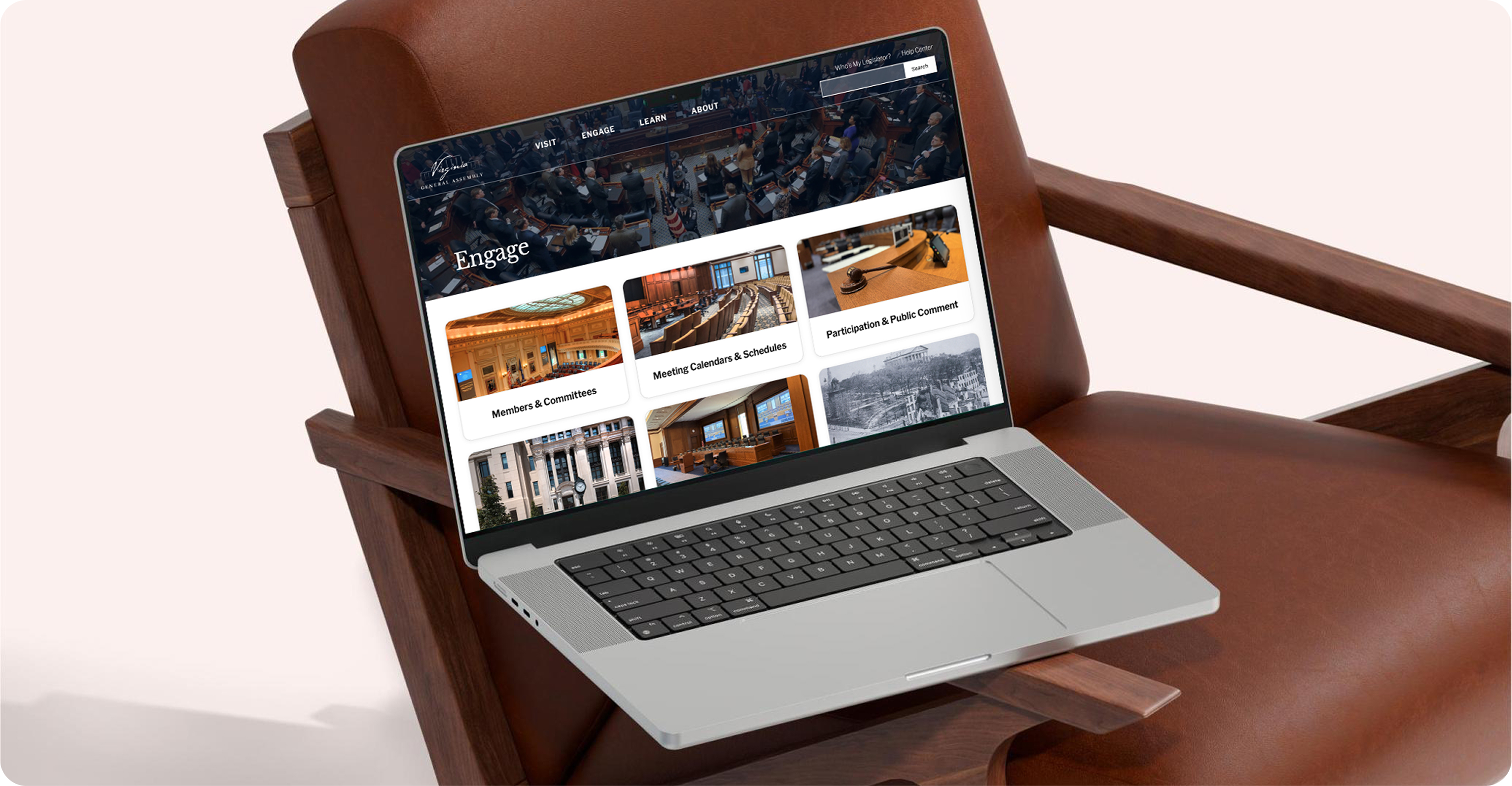 Screenshot of Virginia General Assembly website as seen on desktop.